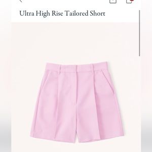 NWT. Abercrombie Ultra High Rise Tailored Short pink. Size medium